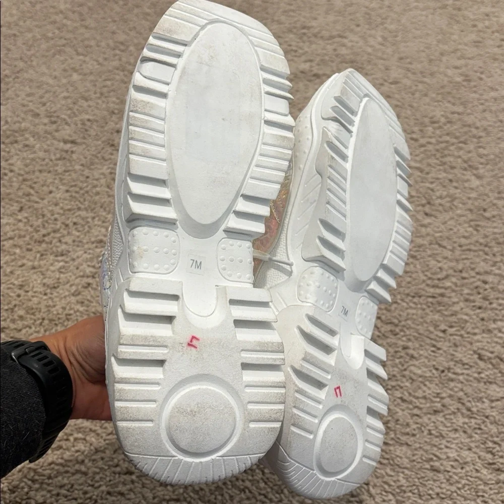 Holographic Iridescent Platform Sneakers